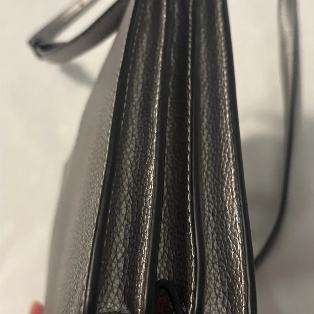 Kate Spade Eva Metallic Silver Crossbody bag pebbled leather medium jewel tone - Picture 9 of 16